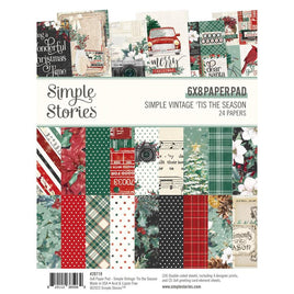 Simple Vintage 'Tis The Season - Simple Stories Double-Sided Paper Pad 6"X8" 24/Pkg