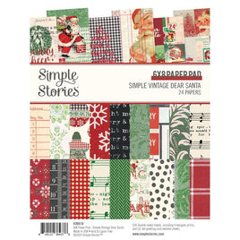 Simple Vintage Dear Santa - Simple Stories Double-Sided Paper Pad 6"X8" 24/Pkg