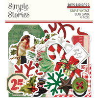 Simple Vintage Dear Santa Bits & Pieces Die-Cuts 49/Pkg