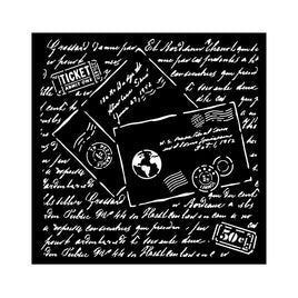 Around The World Letters - Stamperia Stencil 7"X7"
