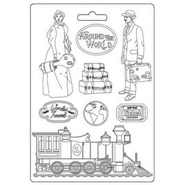 Around The World Train - Stamperia Soft Maxi Mould A5