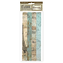 Around The World - Stamperia Polyester Fabric 12"X12" 4/Pkg