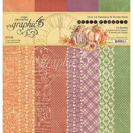 Hello Pumpkin - Graphic 45 Patterns & Solids Pack 12"x12"