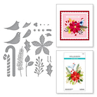 Christmas Bird Poinsettia - Spellbinders Etched Dies From Classic Christmas Collection