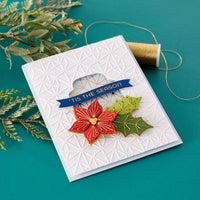 Stitched Poinsettia & Holly - Spellbinders Etched Dies From Classic Christmas Collection