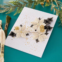 Stitched Poinsettia & Holly - Spellbinders Etched Dies From Classic Christmas Collection