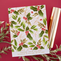 Glimmer Holly Background, De-Light-Ful - Spellbinders Glimmer Hot Foil Plate & Die Setby Yana Smakula
