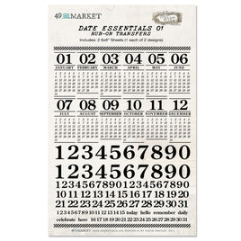 Date Essentials 01 - 49 And Market Rub-Ons 6"X8" 2/Sheets