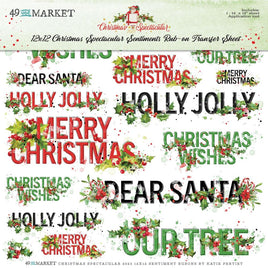 Sentiments, Christmas Spectacular 2023 - 49 And Market Rub-Ons 12"X12"