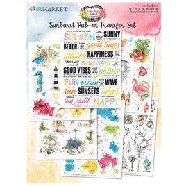 Vintage Artistry Sunburst - 49 And Market Rub-Ons 6"X8" 6/Sheets