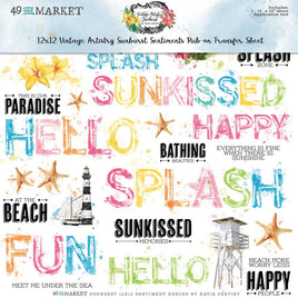 Sentiments, Vintage Artistry Sunburst - 49 And Market Rub-Ons 12"X12"