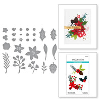 Make It Merry Floral - Spellbinders Etched Dies From The Make It Merry Collection