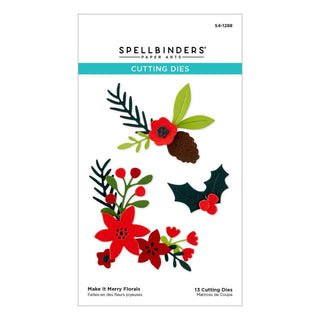 Make It Merry Floral - Spellbinders Etched Dies From The Make It Merry Collection