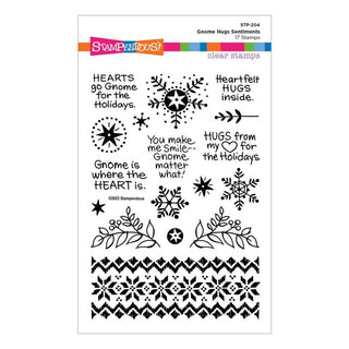 Gnome Hugs Sentiments - Stampendous Clear Stamp Set