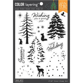 Color Layering Seasonal Tree - Hero Arts Clear Stamps 6"X8"