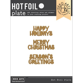 Three Holiday Messages - Hero Arts Hot Foil Plate