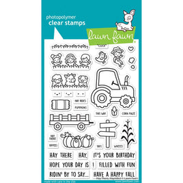 Hay There, Hayrides! - Lawn Fawn Clear Stamp Set