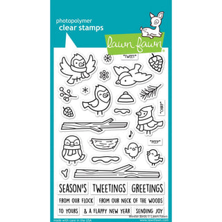 Winter Birds - Lawn Fawn Clear Stamp Set