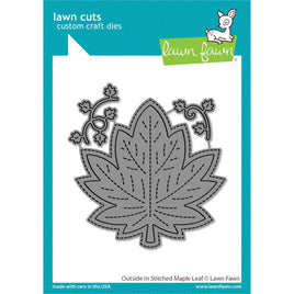 Outside In Stitched Maple Leaf - Lawn Cuts Custom Craft Die