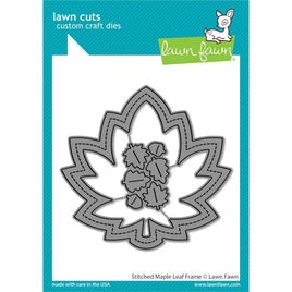 Stitched Maple Leaf Frame - Lawn Cuts Custom Craft Die