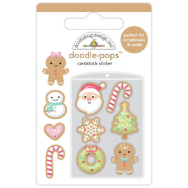 Gingerbread Kisses - Christmas Cookies - Doodlebug Doodle-Pops 3D Stickers