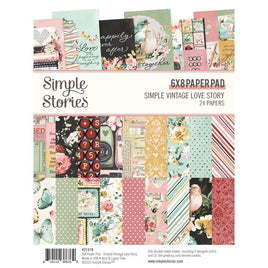 Simple Vintage Love Story - Simple Stories Double-Sided Paper Pad 6"X8" 24/Pkg