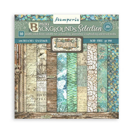 Songs Of The Sea, 10 Designs/1 Each - Stamperia Backgrounds Double-Sided Paper Pad 12"X12" 10/Pkg