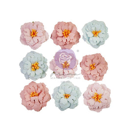 Perfect Emotion, French Blue - Prima Marketing Paper Flowers 9/Pkg