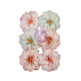 In Another Lifetime, French Blue - Prima Marketing Paper Flowers 6/Pkg