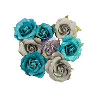 Blue Illusion, Lost In Wonderland - Prima Marketing Paper Flowers 8/Pkg