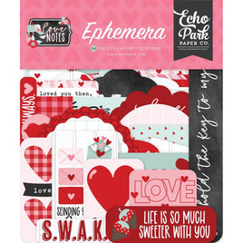 Icons, Love Notes - Echo Park Cardstock Ephemera 34/Pkg