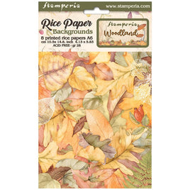 Woodland - Stamperia Assorted Rice Paper Backgrounds A6 8/Sheets