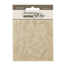 Woodland Branches With Leaves - Stamperia Decorative Chips 5.5"X5.5"