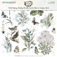 Classic, Moonlit Garden -49 And Market Vintage Artistry Rub-Ons 12"X12"