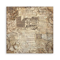 Coffee And Chocolate  -Stamperia Polyester Fabric 12"X12" 4/Pkg