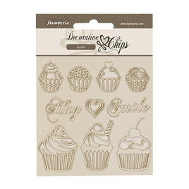 Coffee And Chocolate Sweety - Stamperia Decorative Chips 5.5"X5.5"