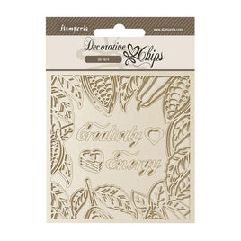 Coffee And Chocolate Creativity Energy - Stamperia Decorative Chips 5.5"X5.5"