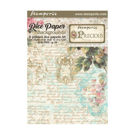Precious - Stamperia Assorted Rice Paper Backgrounds A6 8/Sheets