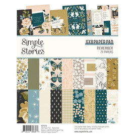 Remember - Simple Stories Double-Sided Paper Pad 6"X8" 24/Pkg