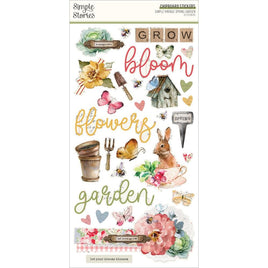 Simple Vintage Spring Garden Chipboard Stickers 6"X12"