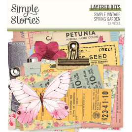 Layered - Simple Vintage Spring Garden Bits & Pieces Die-Cuts 13/Pkg