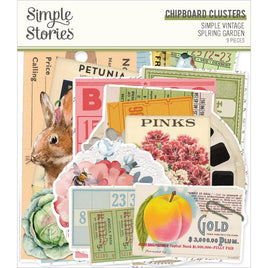 Simple Vintage Spring Garden Chipboard Clusters