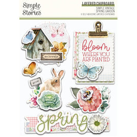 Simple Vintage Spring Garden Layered Chipboard Die-Cuts