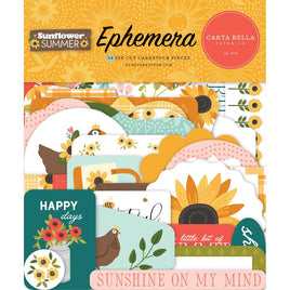 Icons, Sunflower Summer - Carta Bella Cardstock Ephemera 33/Pkg