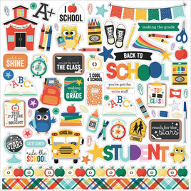 Elements - Off To School Cardstock Stickers 12"X12"