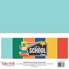 Off To School, 6 Colors - Echo Park Solids Collection Kit 12"X12"