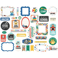 Icons, Off To School - Echo Park Cardstock Ephemera 33/Pkg