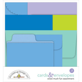 Snow Much Fun - Doodlebug Cards & Envelopes 12/Pkg