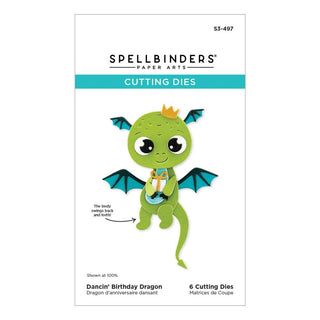 Dancin' Birthday Dragon - Spellbinders Etched Dies From The Monster Birthday Collection
