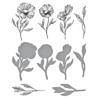 Flower Stems - Spellbinders BetterPress Press Plate From The Pressed Posies